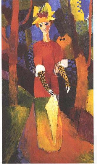 August Macke Woman in park oil painting picture